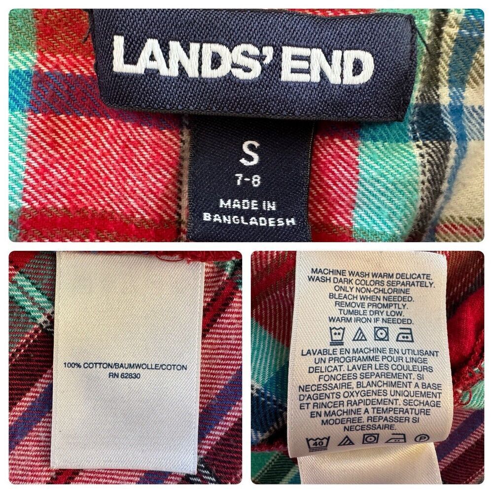GREEN DAY 90s Punk Rock Retro Vintage Upcycled Plaid Flannel Kids Shirt Sz 7/8 S - Picture 11 of 11